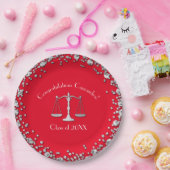 弁護士法科大学卒業パーティーシルバーレッド ペーパープレート (パーティー)