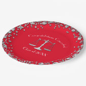 弁護士法科大学卒業パーティーシルバーレッド ペーパープレート (アングル)