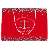 弁護士法科大学卒業パーティーシルバーレッド ラージペーパーバッグ (裏面)