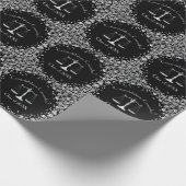 弁護士法科大学卒業パーティーブラックシルバー ラッピングペーパー (角)