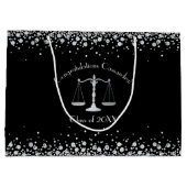 弁護士法科大学卒業パーティーブラックシルバー ラージペーパーバッグ (裏面)