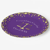 弁護士法科大学紫色金ゴールド卒業パーティー ペーパープレート (アングル)