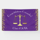 弁護士法科大学紫色金ゴールド卒業パーティー 横断幕 (横)