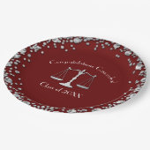 弁護士法科大学院マルーン・シルバー卒業パーティー ペーパープレート (アングル)