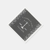 弁護士法科大学院卒業パーティー グレー シルバー スタンダードカクテルナプキン (角)