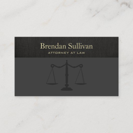 弁護士洗練フェイクブラックリネン 名刺 (正面)