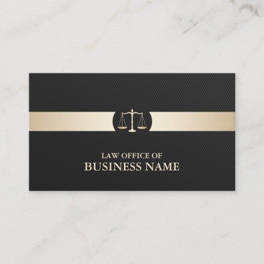 弁護士炭素繊維金ゴールドストライプモダン 名刺 (正面)