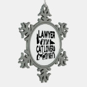 弁護士猫好き スノーフレークピューターオーナメント (左)