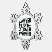 弁護士猫好き スノーフレークピューターオーナメント (右)