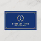 弁護士王室のブルー金ゴールド額弁護士 名刺 (正面)