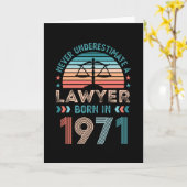 弁護士生まれ1971年50th誕生日法ギフト弁護士 カード (黄色い花)