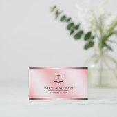 弁護士白鋼と銀鋼の法律スケール 名刺 (スタンド正面)