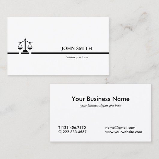 弁護士白黒プロフェッショナルミニマリスト 名刺 (正面/裏面)