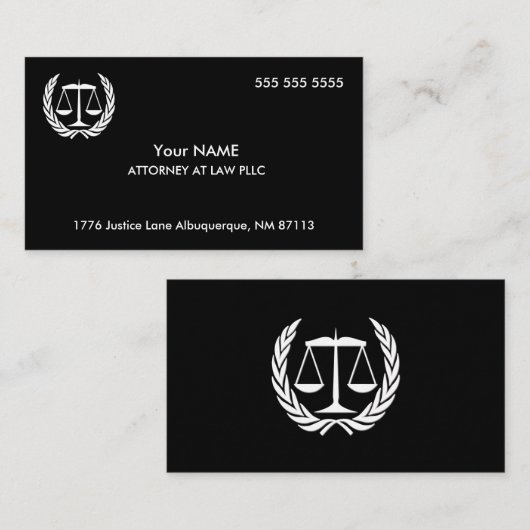弁護士白黒 名刺 (正面/裏面)