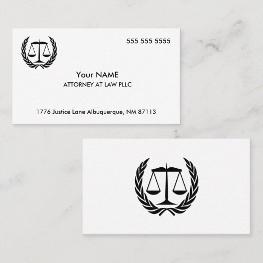 弁護士白 名刺 (正面/裏面)