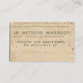 弁護士素朴カード1860の法的文書Ephemera 名刺 (裏面)