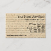弁護士素朴カード1860の法的文書Ephemera 名刺 (正面)
