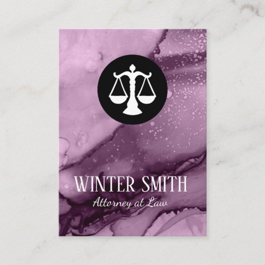 弁護士紫の大理石の水色 名刺 (正面)