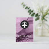 弁護士紫の大理石の水色 名刺 (スタンド正面)