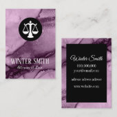 弁護士紫の大理石の水色 名刺 (正面/裏面)