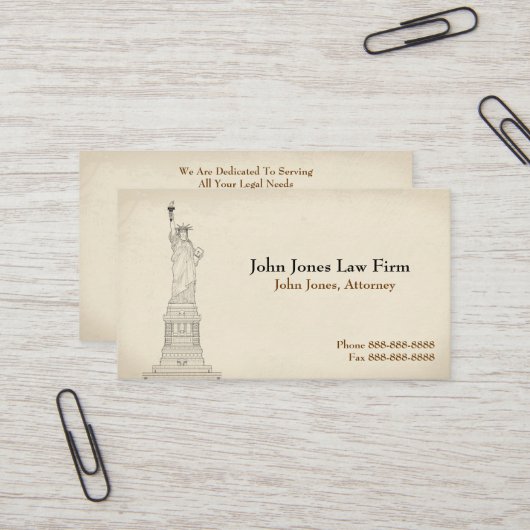 弁護士自由の女神ビジネスカード 名刺 (正面/裏面インサイチュ)