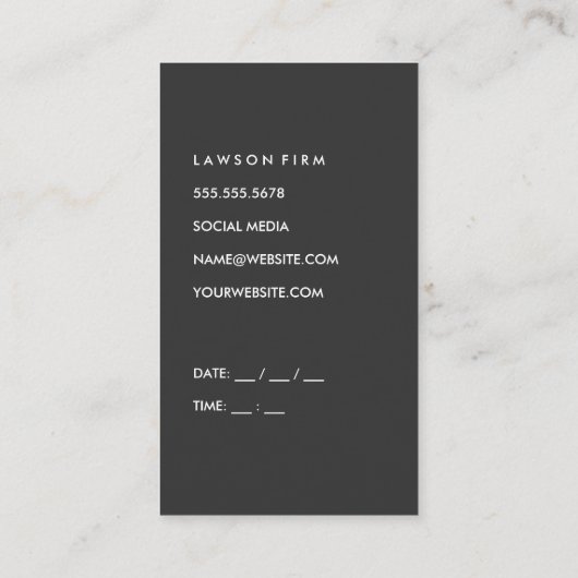 弁護士裁はかりで測判 予約カード (裏面)