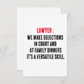 弁護士裁判所および家族で異議を申し立てるd サンキューカード (正面/裏面)