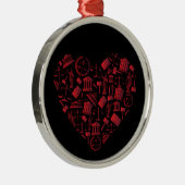 弁護士赤いハート – ラブローグランジアート メタルオーナメント (右)