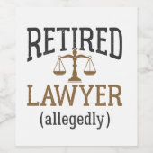 弁護士退職したによる弁護士退職 ワインラベル (シングルラベル)