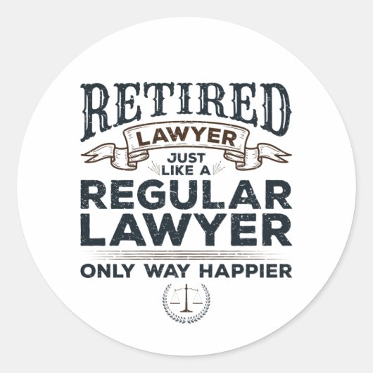 弁護士退職した弁護士退職ウェイ幸せ ラウンドシール (正面)