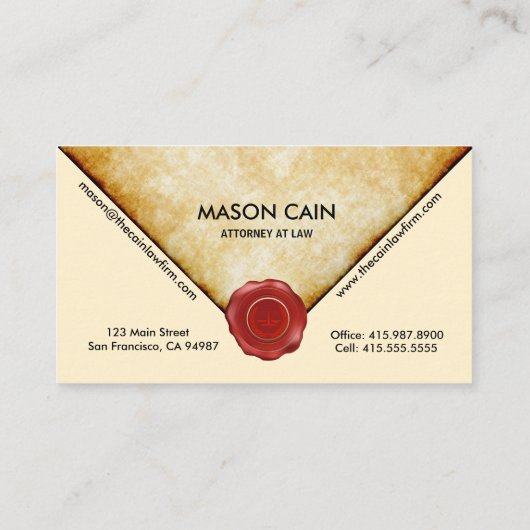 弁護士金ゴールドと朱印名刺 名刺 (裏面)