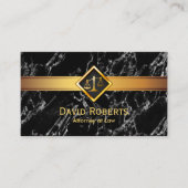 弁護士金ゴールドジャスティススケール弁護士モダン大理石 名刺 (正面)