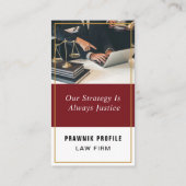 弁護士金ゴールドジャスティススケール弁護士レッド 名刺 (裏面)