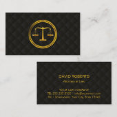弁護士金ゴールドスケールクラスブラックキルテッド 名刺 (正面/裏面)