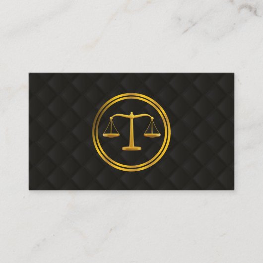 弁護士金ゴールドスケールクラスブラックキルテッド 名刺 (正面)