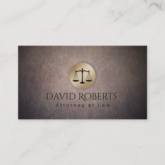 弁護士金ゴールドスケールクラッシーレザー弁護士 名刺 (正面)