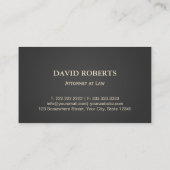 弁護士金ゴールドスケールダークグレー弁護士 名刺 (裏面)