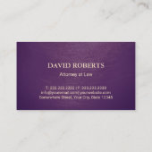 弁護士金ゴールドスケールパープル金ゴールド弁護士 名刺 (裏面)