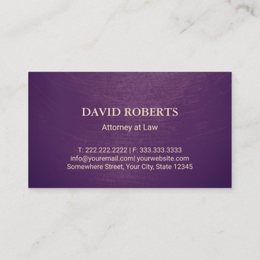 弁護士金ゴールドスケールパープル金ゴールド弁護士 名刺 (裏面)