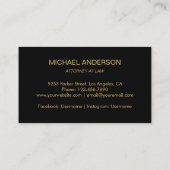 弁護士金ゴールドスケールモダンストライプ弁護士 名刺 (裏面)