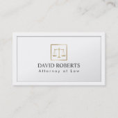 弁護士金ゴールドスケール弁護士クラシック白 名刺 (正面)