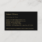 弁護士金ゴールドスケール黒人弁護士事業 名刺 (裏面)