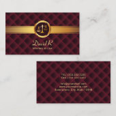 弁護士金ゴールドストライプラグジュアリーマルーン弁護士 名刺 (正面/裏面)