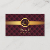 弁護士金ゴールドストライプラグジュアリーマルーン弁護士 名刺 (正面)