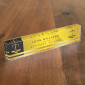 弁護士金ゴールドブラック法律規模司法 デスクネームプレート (側面)