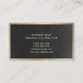 弁護士金ゴールド枠付ブラックレザー弁護士 名刺 (裏面)