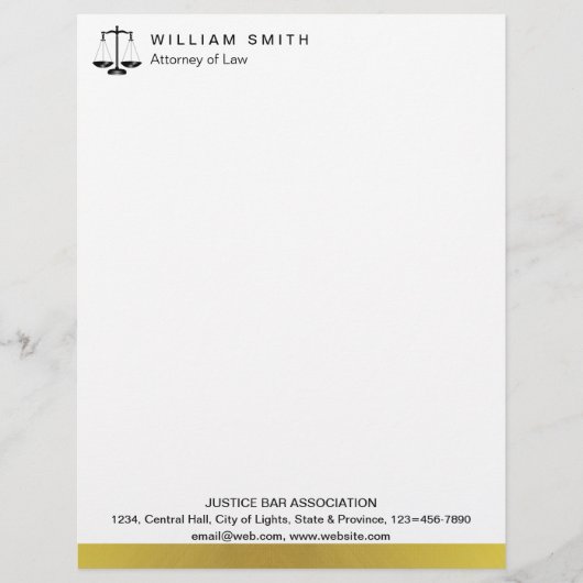 弁護士金ゴールド金属法律規模弁護士 レターヘッド (正面)