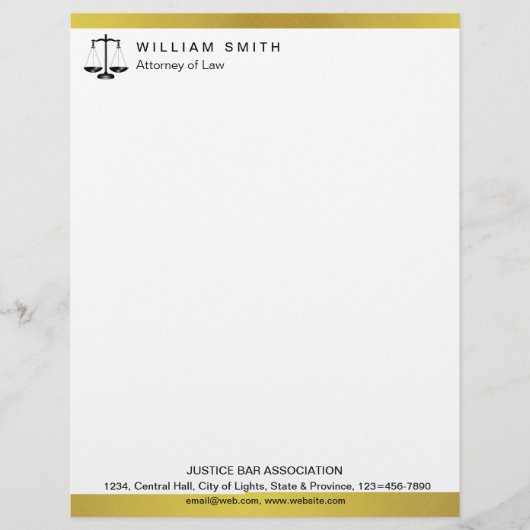 弁護士金ゴールド金属法規スケール弁護士 レターヘッド (正面)