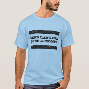 弁護士銃およびお金のTシャツ Tシャツ