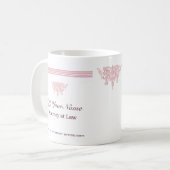 弁護士高級ストライプとピンクジャスティスエンブレム コーヒーマグカップ (正面左)